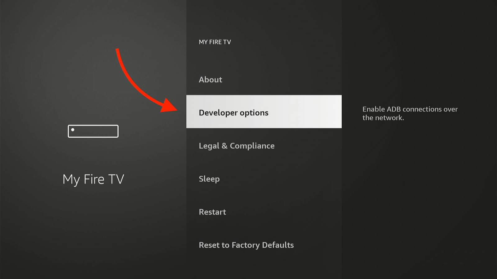 Developer Options Menu